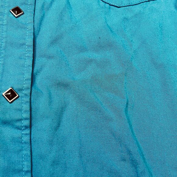 H Bar C California Ranchwear Western Shirt Men Medium Blue Pearl Snap Vintage - Picture 8 of 10